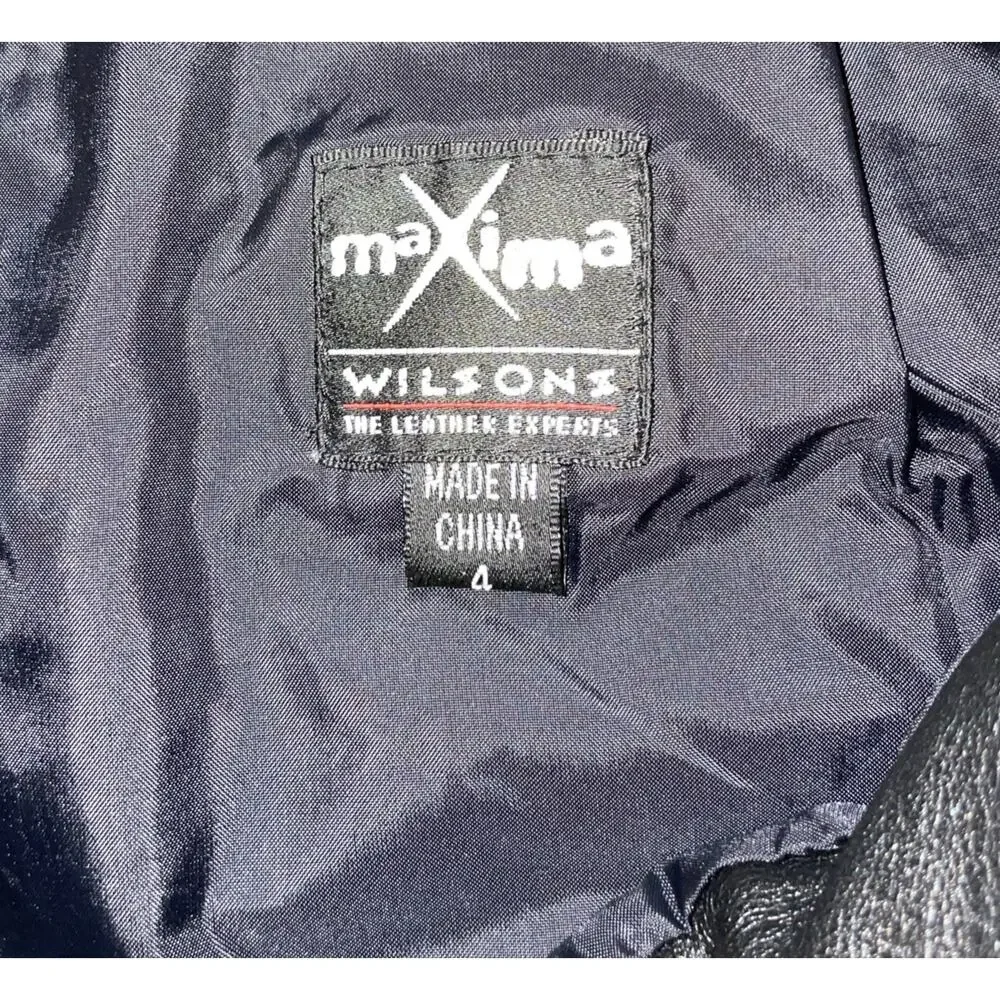 Vintage Y2K Wilsons Maxima Black Leather Lined Mini Skirt With Belt Size 4 - Picture 5 of 7